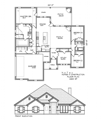 Home Floor Plan 2284 for 3 bedroom family home