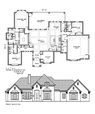 New Floor plan for 3 bedroom home with covered patio and large garage